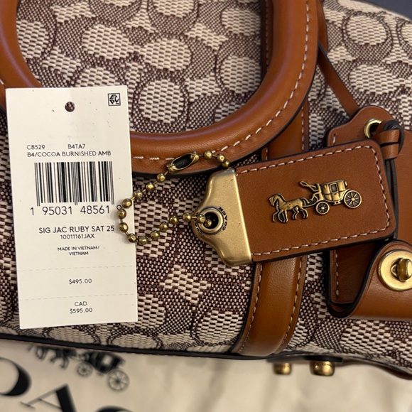 Coach Tan and Cream Signature Satchel - Picture 15 of 15